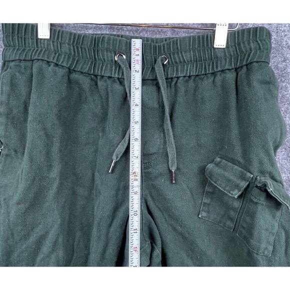 Maniere De Voir Jeans Mens Medium Green Cargo Pants Drawstring Outdoors Earthy - Picture 6 of 10